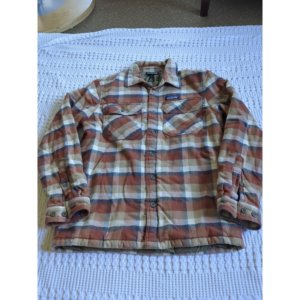 Patagonia Brown Tan Plaid Lightweight Shirt Jacket